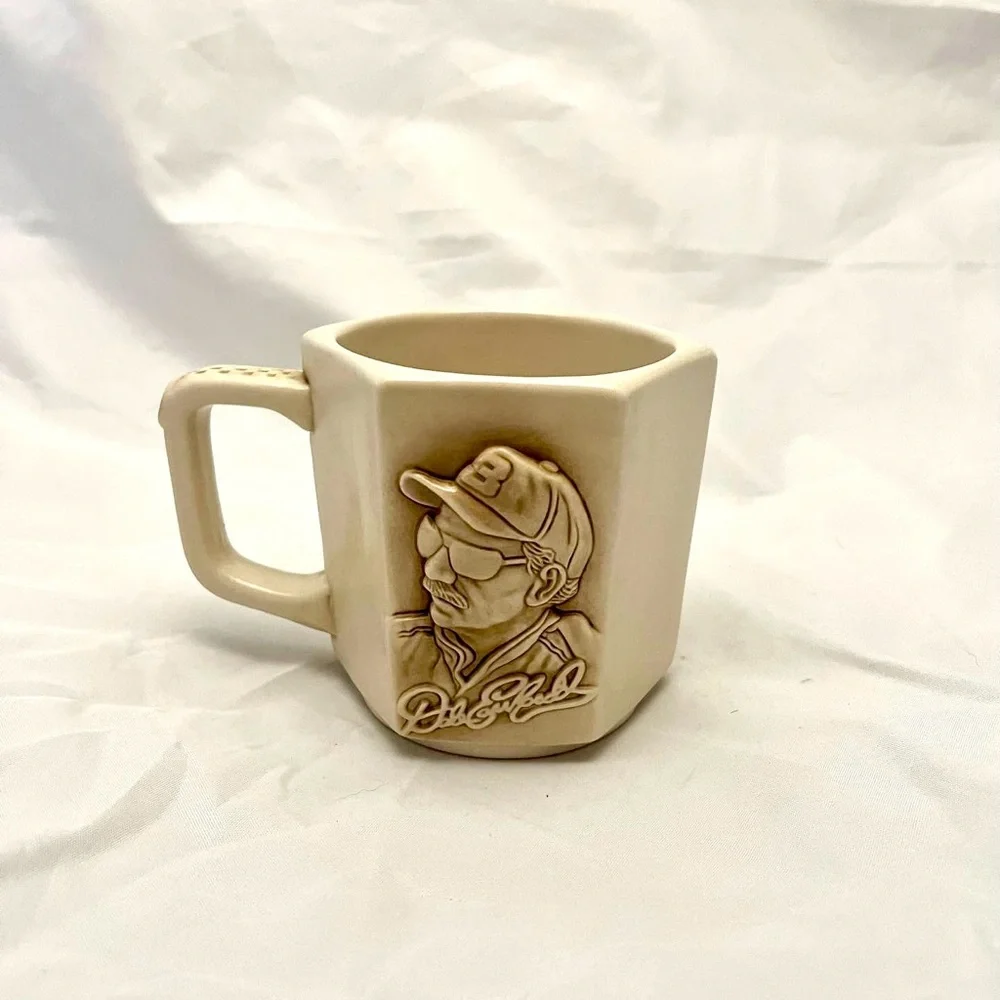 Vintage Dale Earnhardt NASCAR 3D Ceramic Mug - Collectible Racing Cup EUC