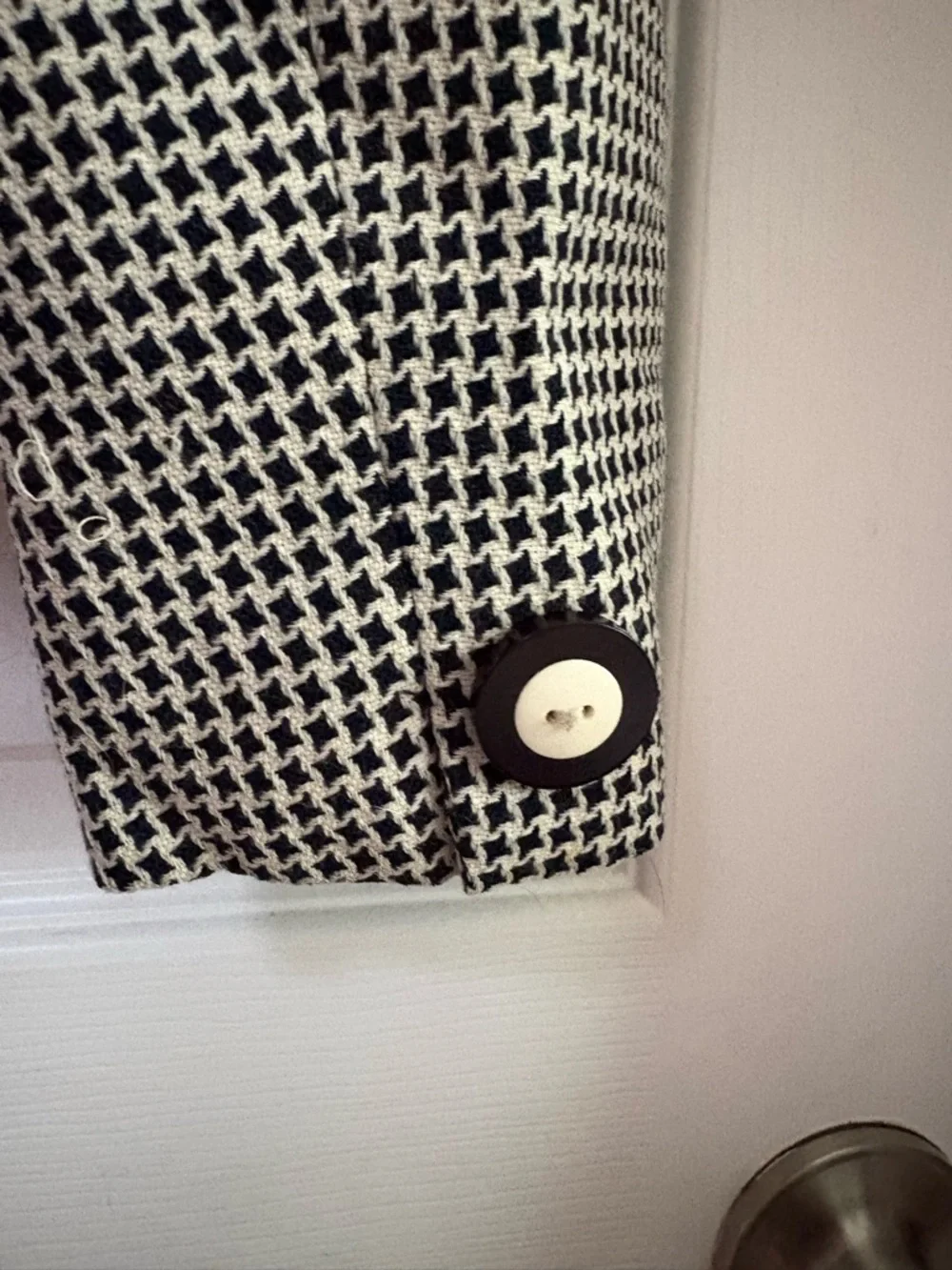 Dior Black and White Houndstooth Double-Breasted Blazer Jacket