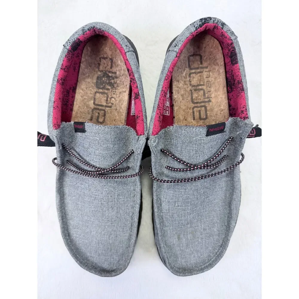 HEYDUDE Wally Eco Ascend Ripstop Grey Men's Slip-On Loafers Size 12