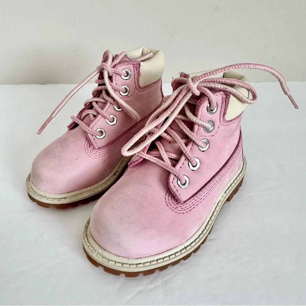 Timberland Toddler waterproof premium nubuck boots in rose pink Size 5.5