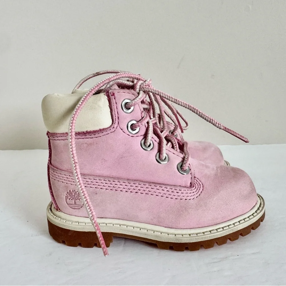 Timberland Toddler waterproof premium nubuck boots in rose pink Size 5.5