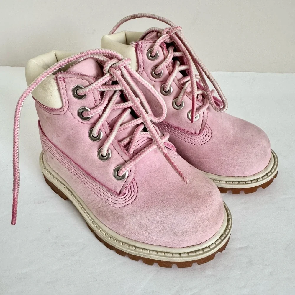 Timberland Toddler waterproof premium nubuck boots in rose pink Size 5.5