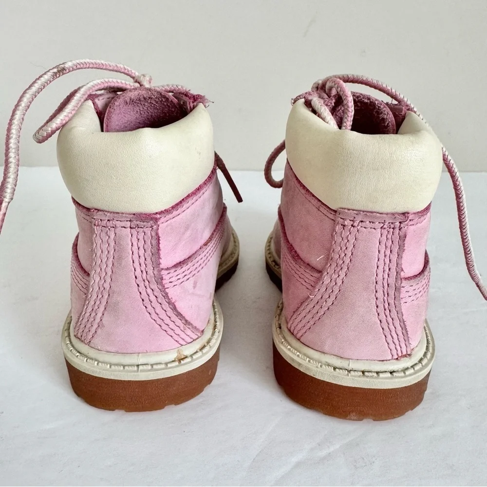 Timberland Toddler waterproof premium nubuck boots in rose pink Size 5.5