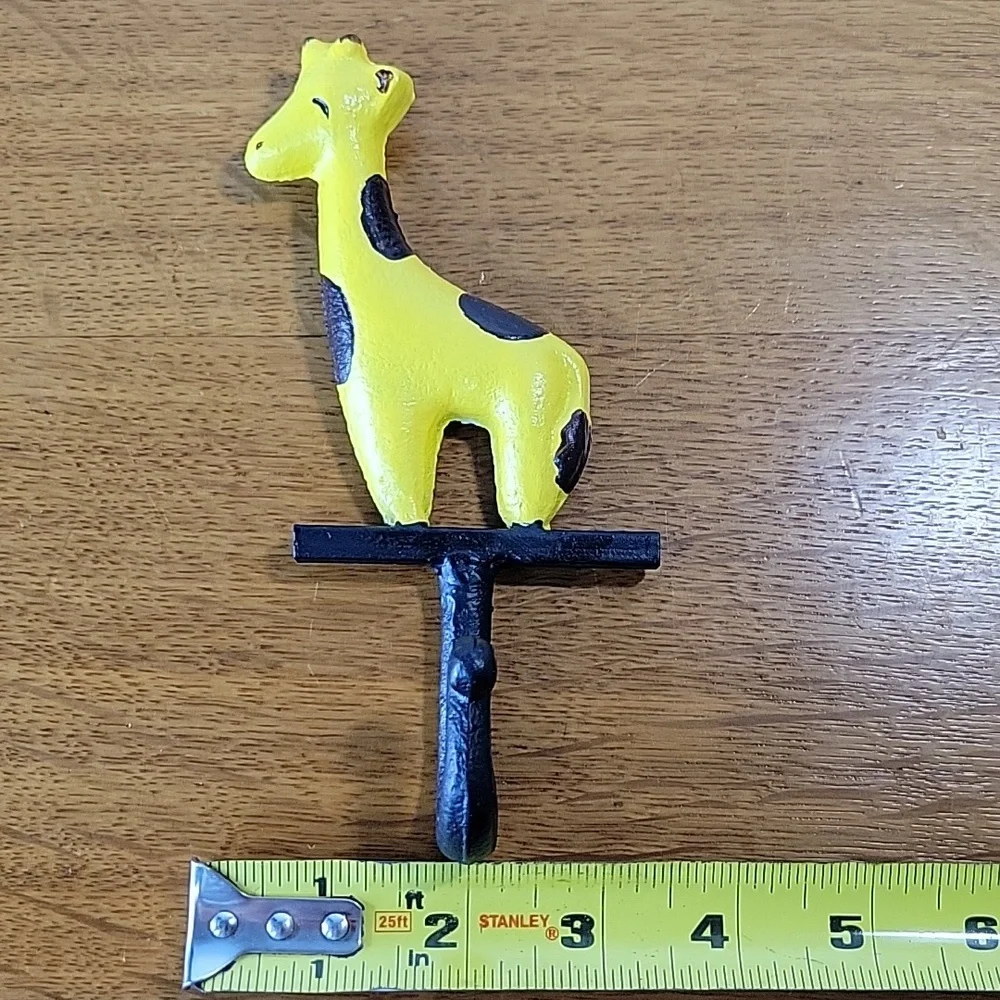 Cast Iron Giraffe Wall Hook Key Coat Towel Purse Hanger