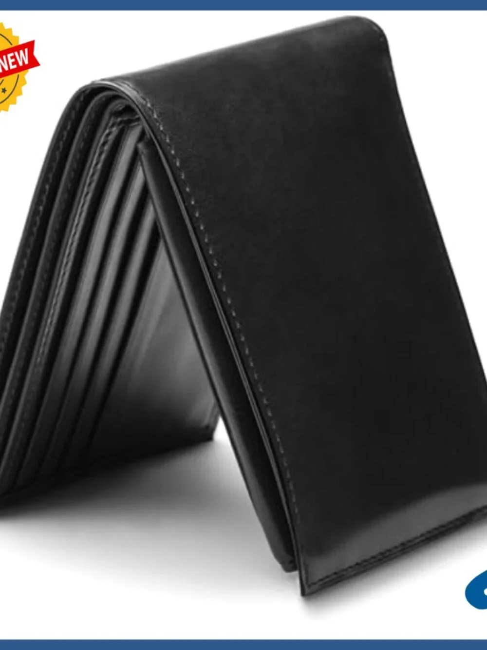 Italian Leather Bifold Wallet with RFID Blocking and Removable ID Case