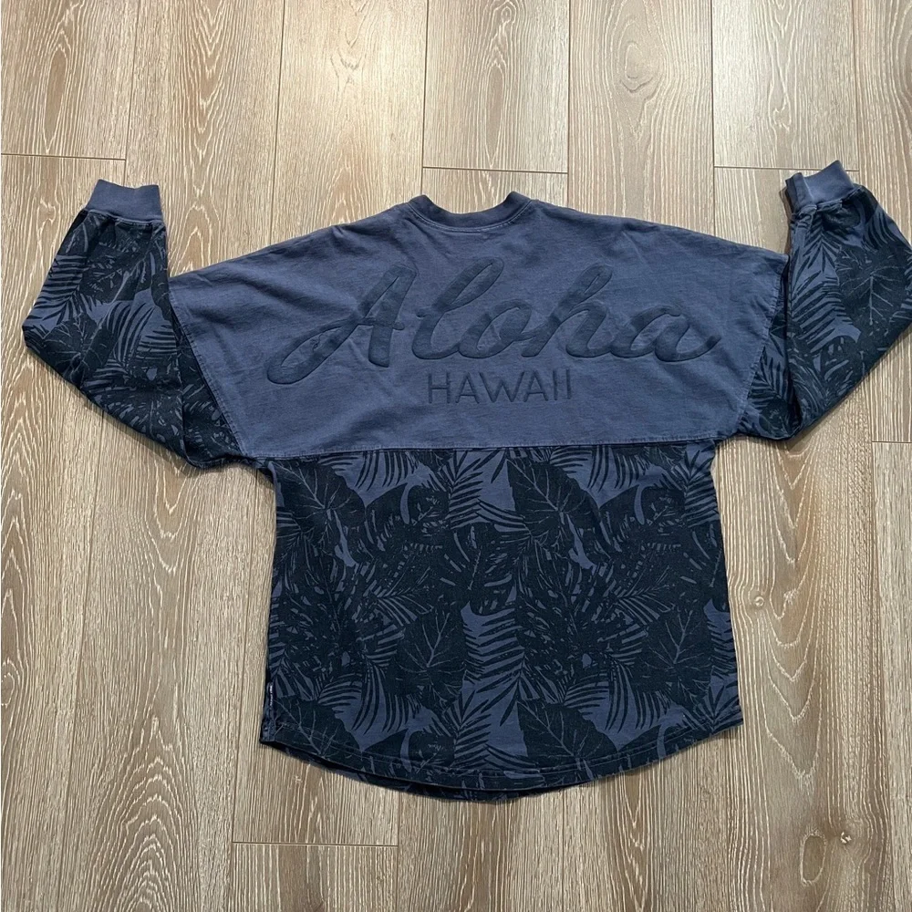 Spirit Jersey Aloha Navy Crew Neck Heavy Cotton Tshirt (lightweight sweats) sz M