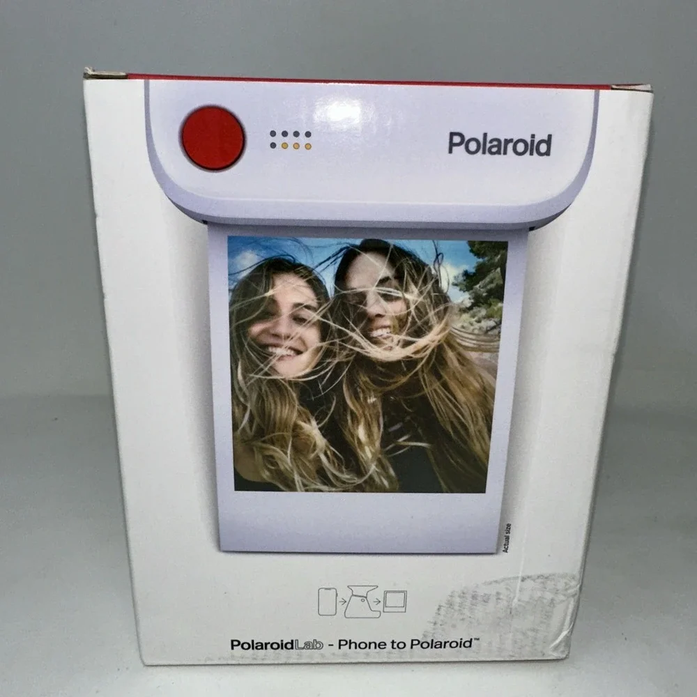 Polaroid Lab Camera Brand New In Box White With Small Rainbow Stripes In Front