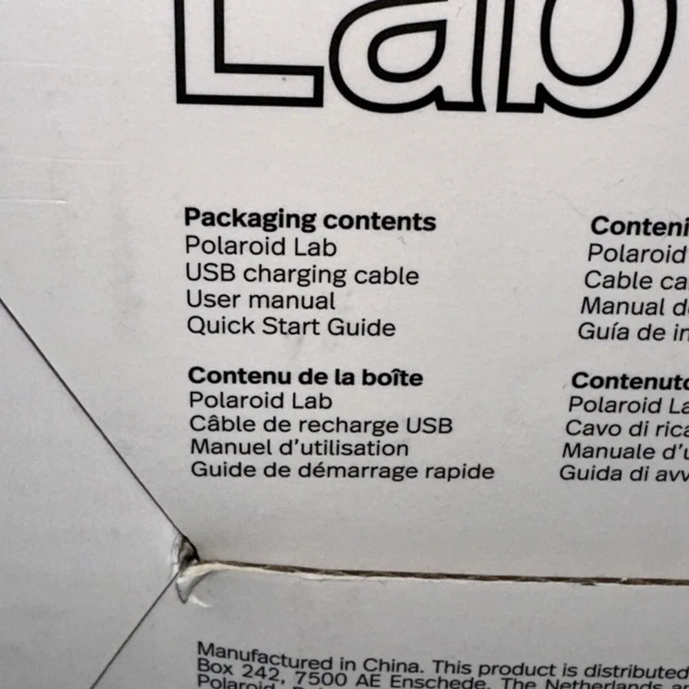 Polaroid Lab Camera Brand New In Box White With Small Rainbow Stripes In Front
