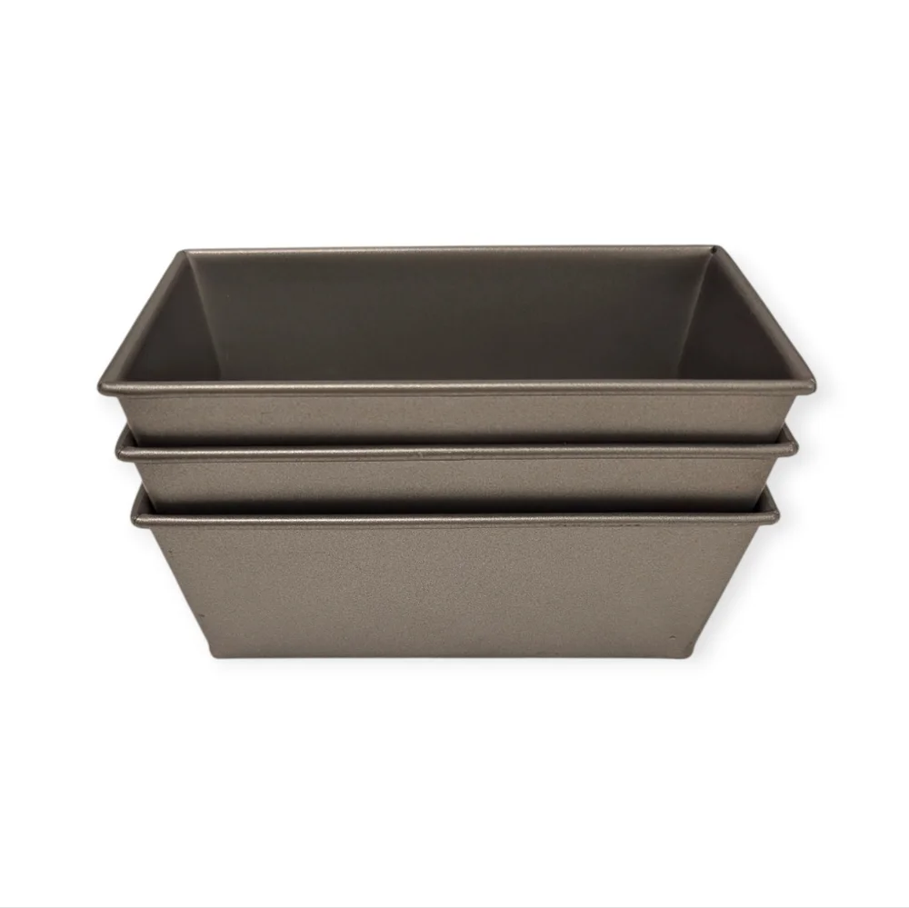 MINI LOAF PANS Chicago Metallic Nonstick 3Pc Set 6x3 Commercial Aluminized Steel