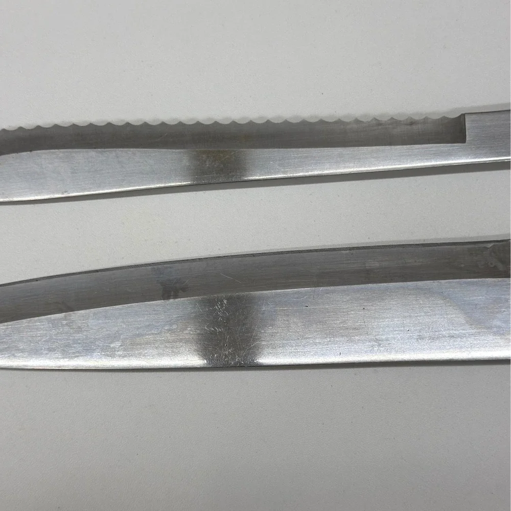 Vintage Kitchen Delite Stainless Steel Knife Set Japan Wood Handle 2 Piece
