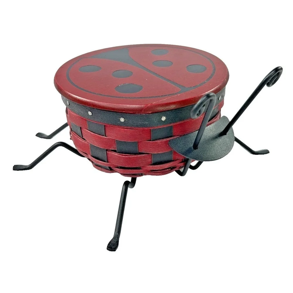 Longaberger LITTLE LADYBUG Basket Lid & Legs Plastic Protector 2009 - Lid Repair