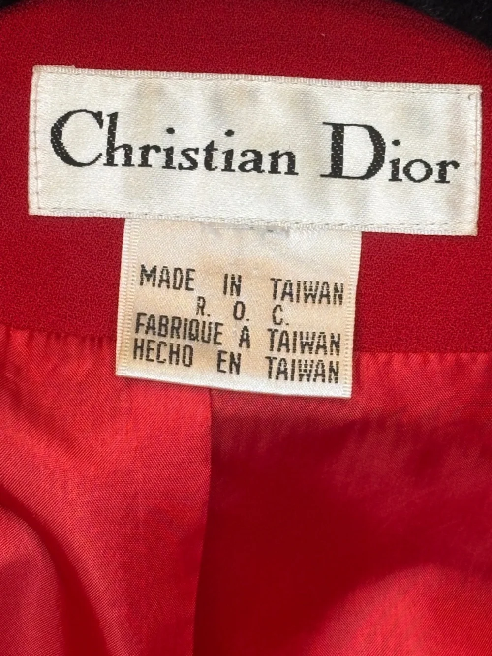 Vintage Christian Dior Red Power Blazer