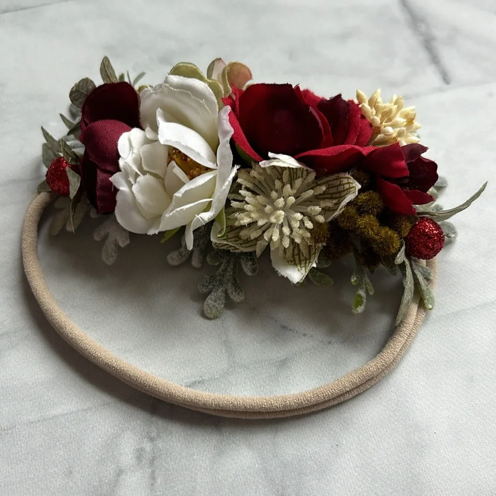 Baby Girl’s Christmas Flower Crown Headband