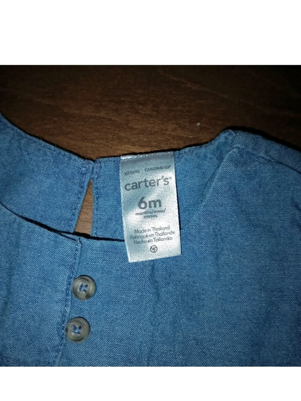 6M Carter’s Baby Girls 3-Piece Outfit Set Blue Chambray Top & Bloomers NWT- A03