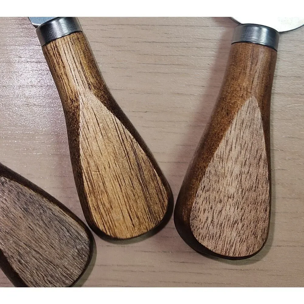 NEW 3 Piece Lot of Wood Handle Stainless Steel Cheese Spreaders Party Servers