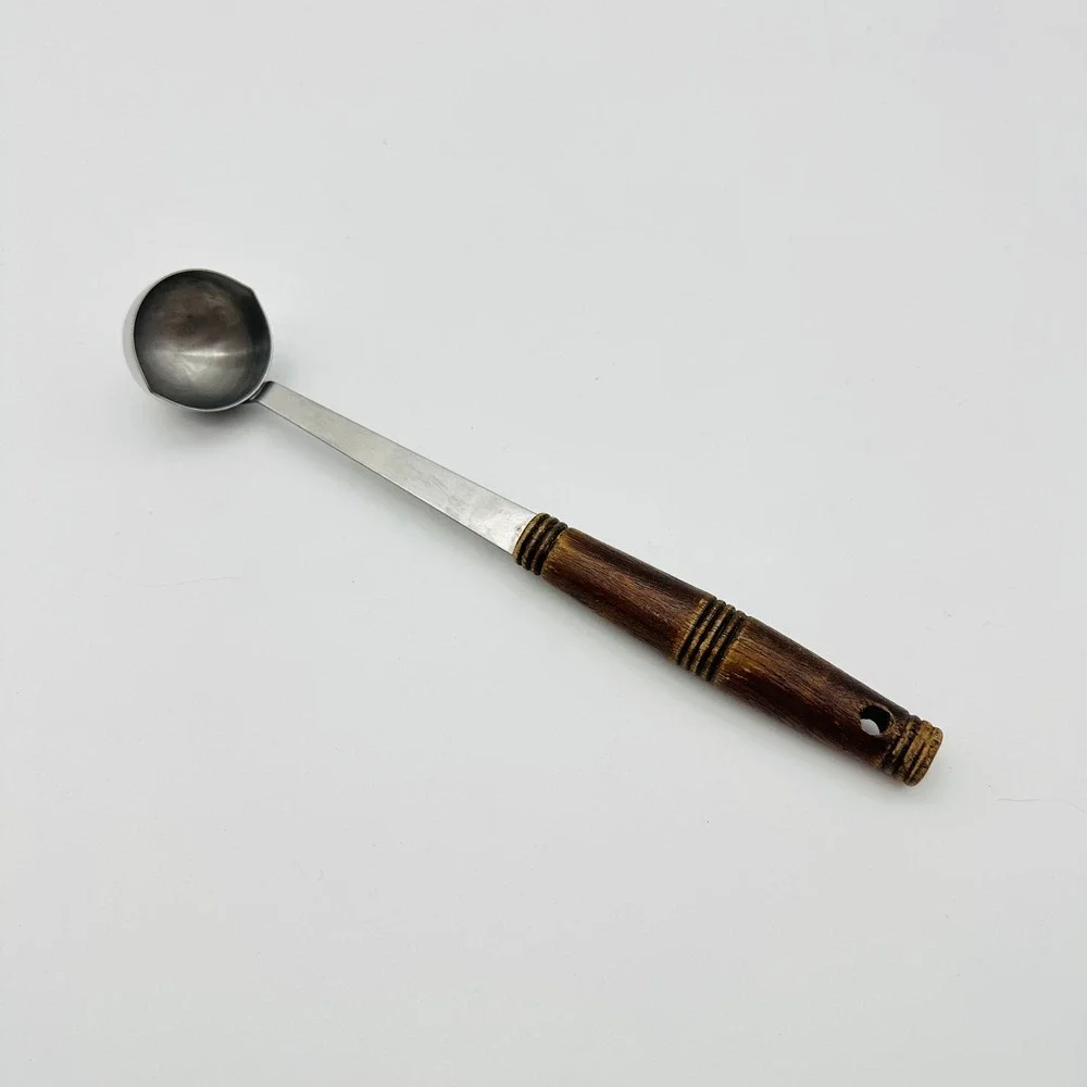 Vintage Stainless Steel Small Sauce Ladle with Wood Handle
