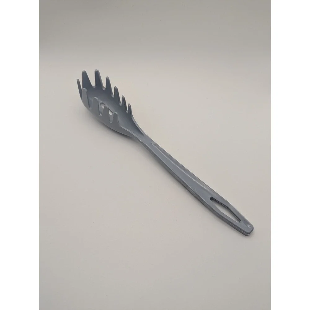 Vintage Gray Nylon Plastic Spaghetti Slotted Server Spoon‎ Pasta Utensil Kitchen