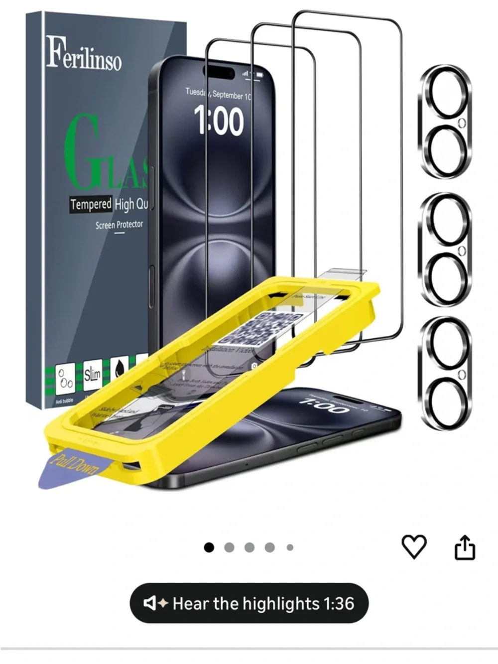 Tempered Glass Screen Protector Kit for Cell Phones