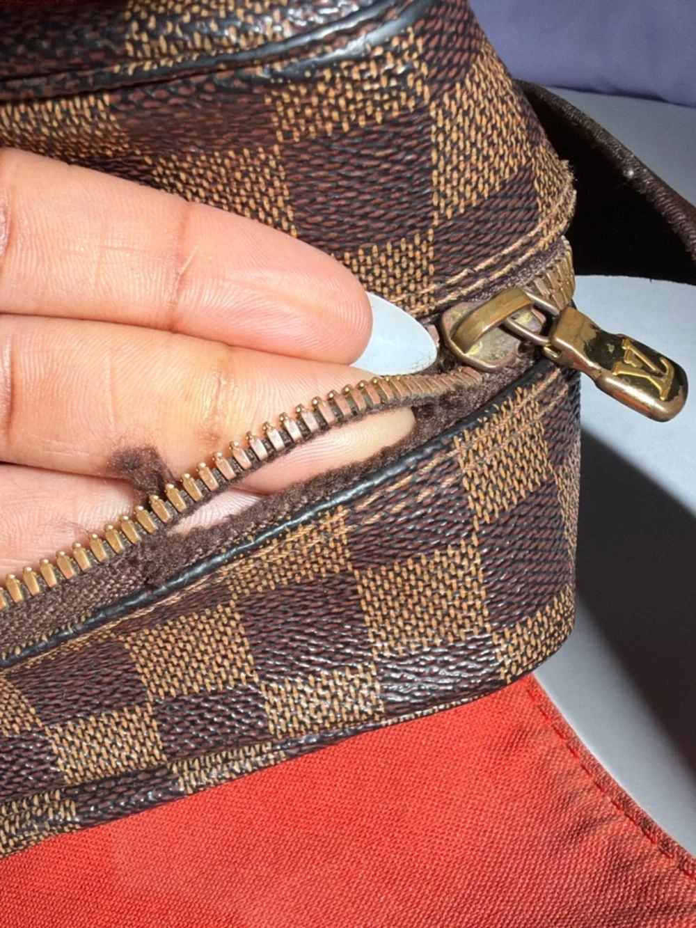 Louis Vuitton style coated    •   rip
