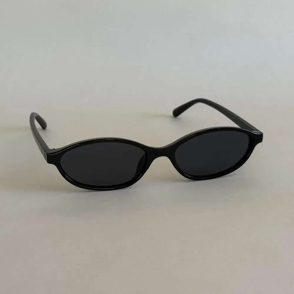 Y2K Black Cat Eye Sunglasses Black Lens Unisex Retro Streetwear UVA UVB