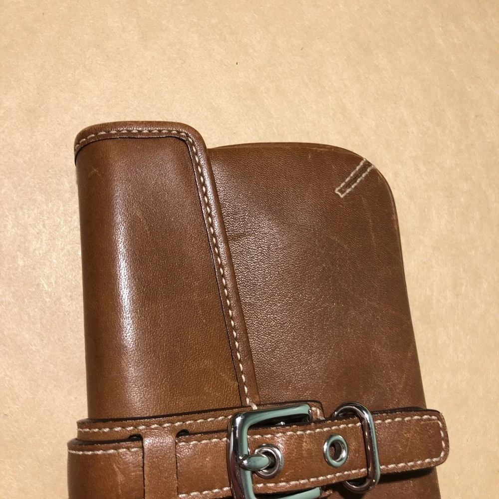 Vintage Coach Brown Leather Wristlet EUC