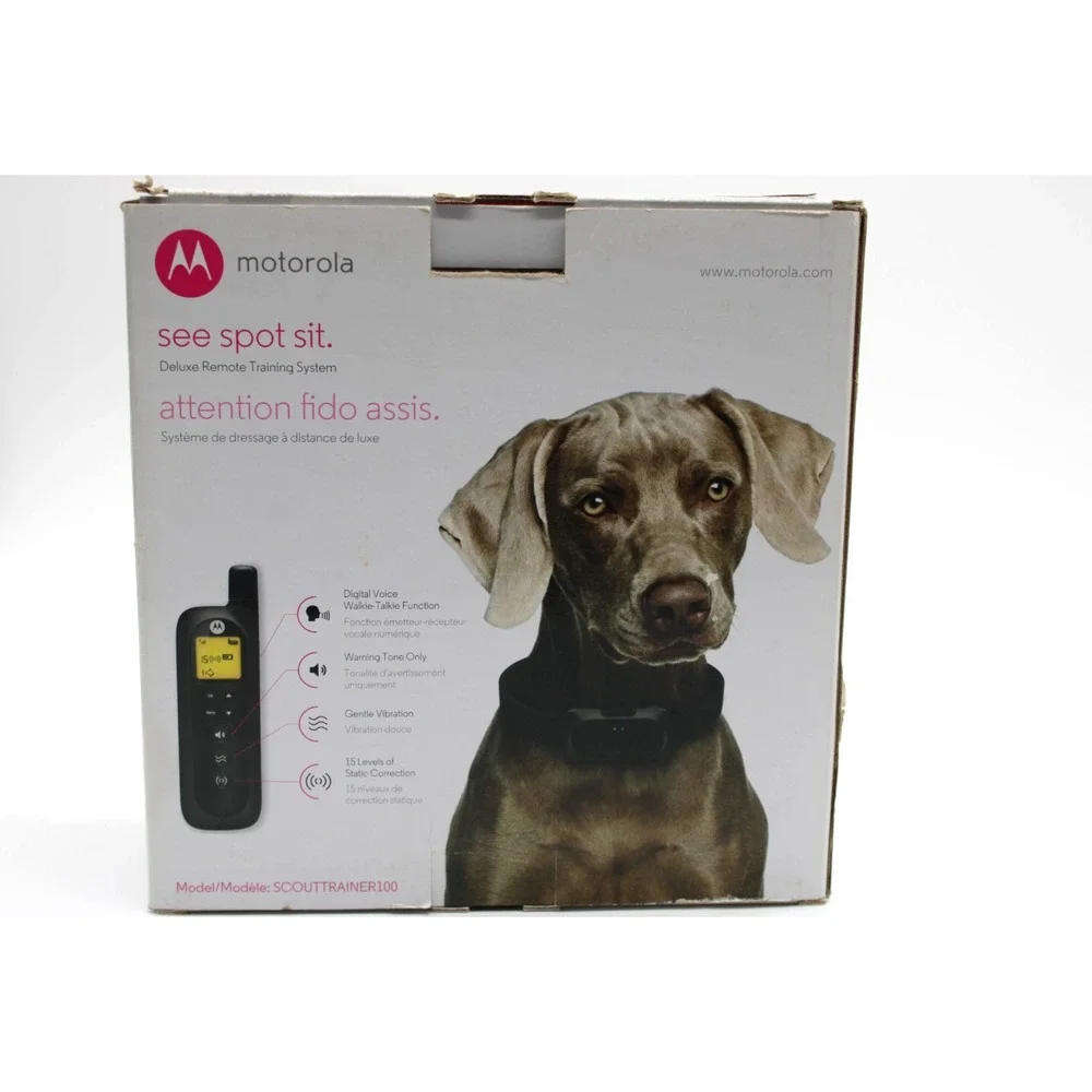 Dog Deluxe Remote Training System Motorola See Spot Sit Collar Scouttrainer100