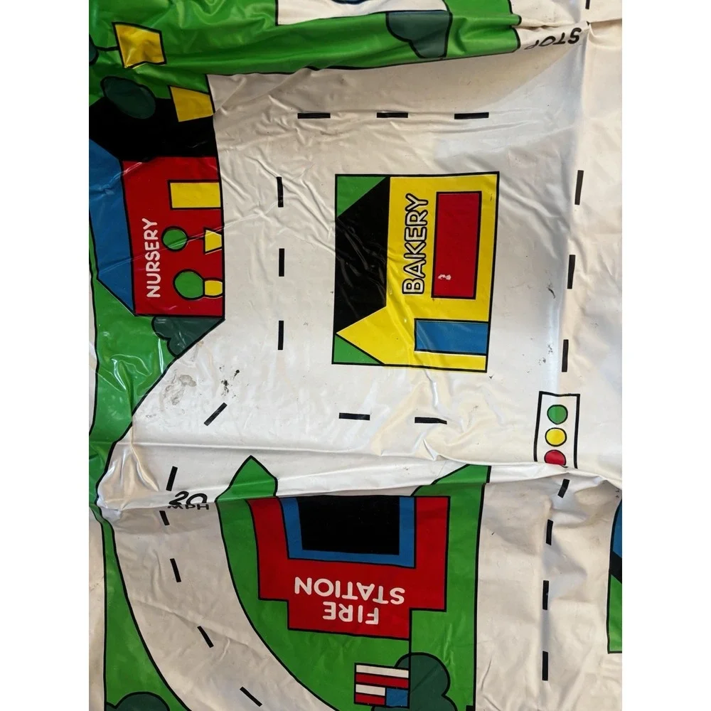 Vintage Mini-Car Motor Mat 4'x5' 1981 Toy Car Vinyl Playmat