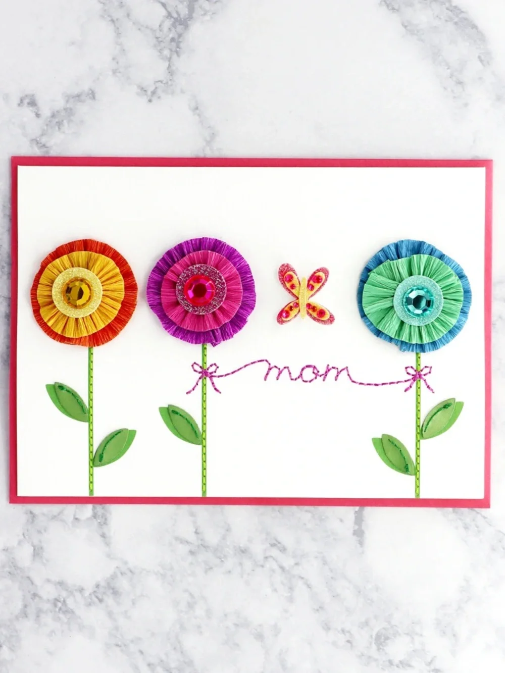 🆕Papyrus 3D Crepe Paper Flowers Mother’s Day Greeting Card