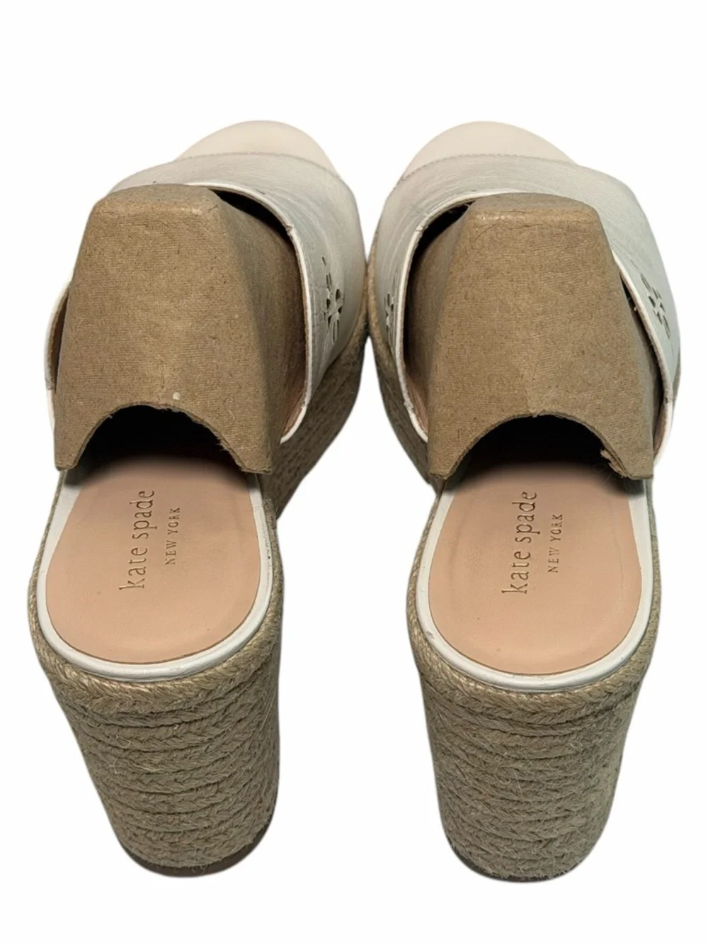 Kate Spade ♠️ NY Leather Tia Lea Espadrille Wedge with Floral Cutouts- 8.5