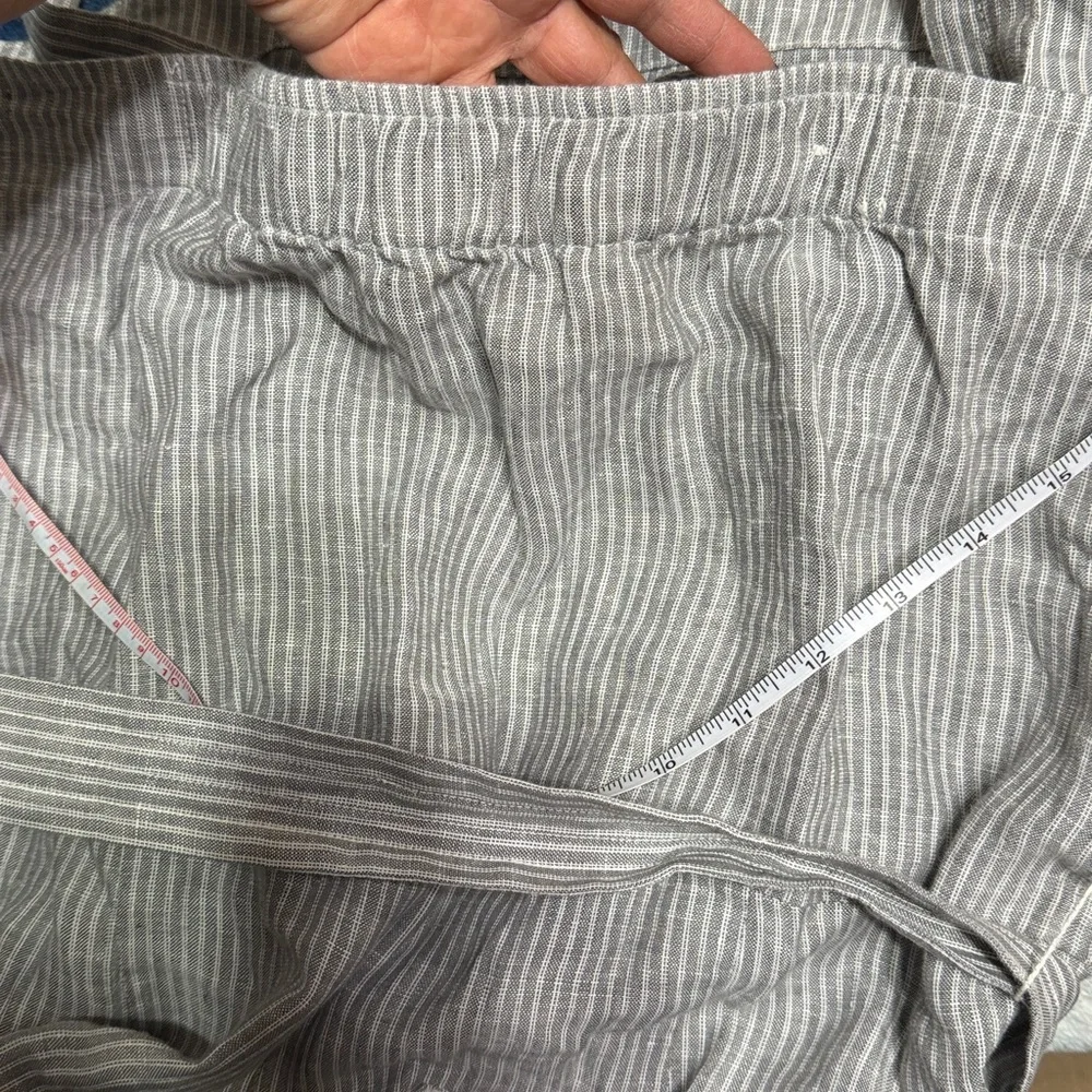 Everlane linen striped jumpsuit