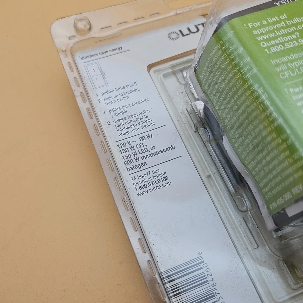 LUTRON CL DIMMER LIGHT ALMOND SINGLE POLE OR 3-WAY DVWCL-153PH-LA NEW & SEALED