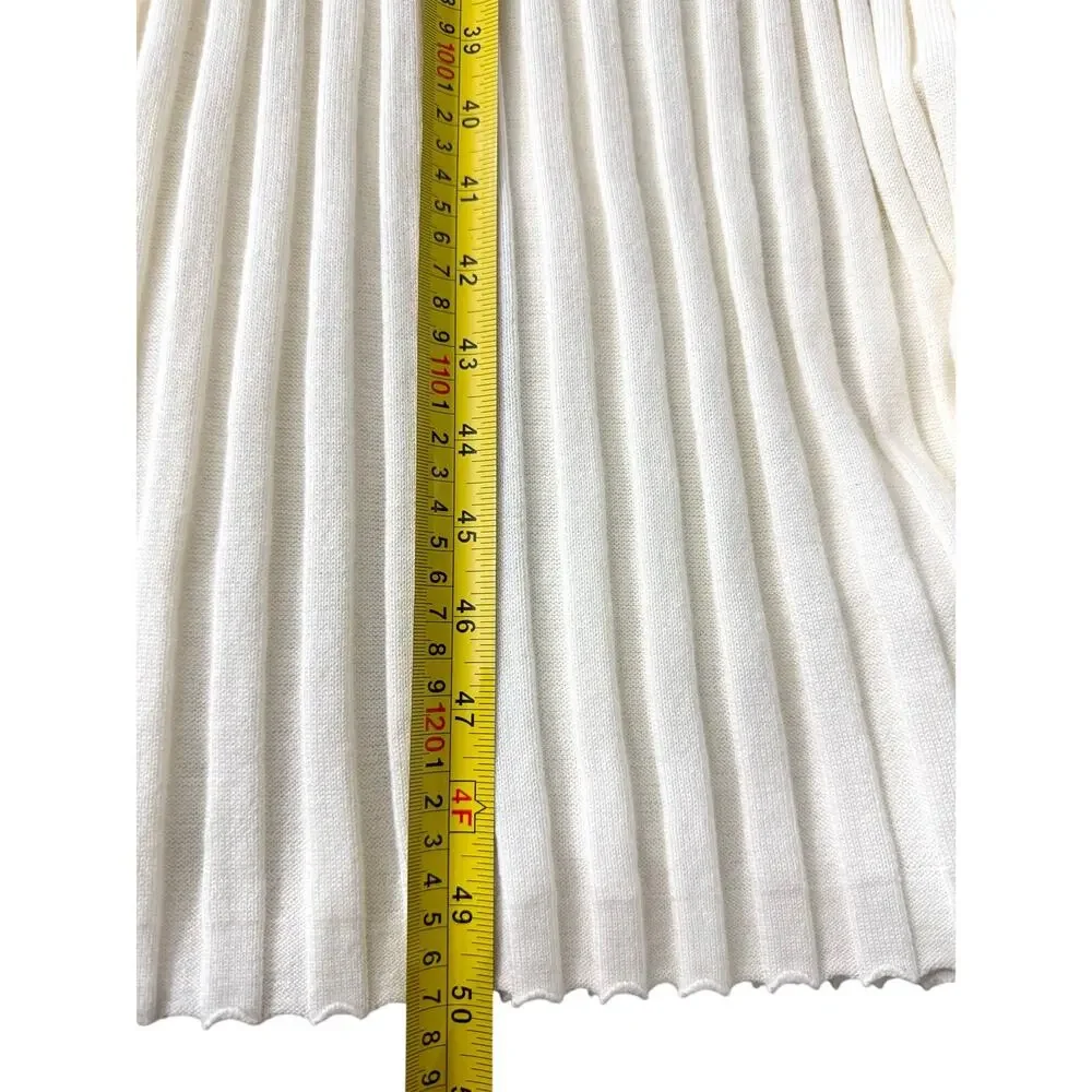 Rails Ashley Rib-Knit Midi Dress Cream Sleeveless Stretch Cotton Blend Size M