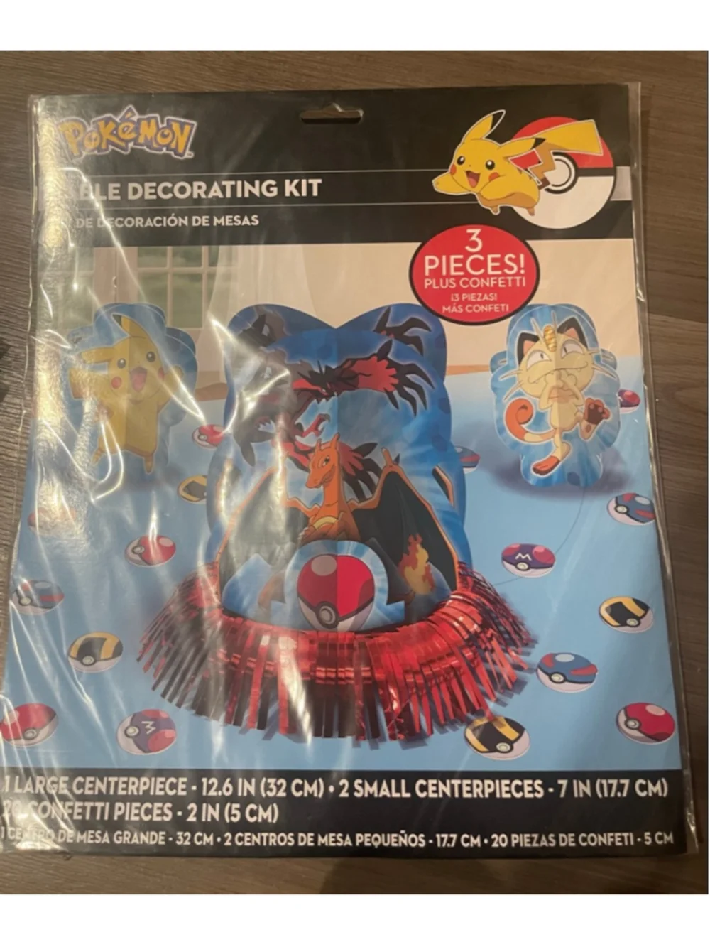 Pokemon Party Table Decorating Kit 3pcs & 20 Confetti