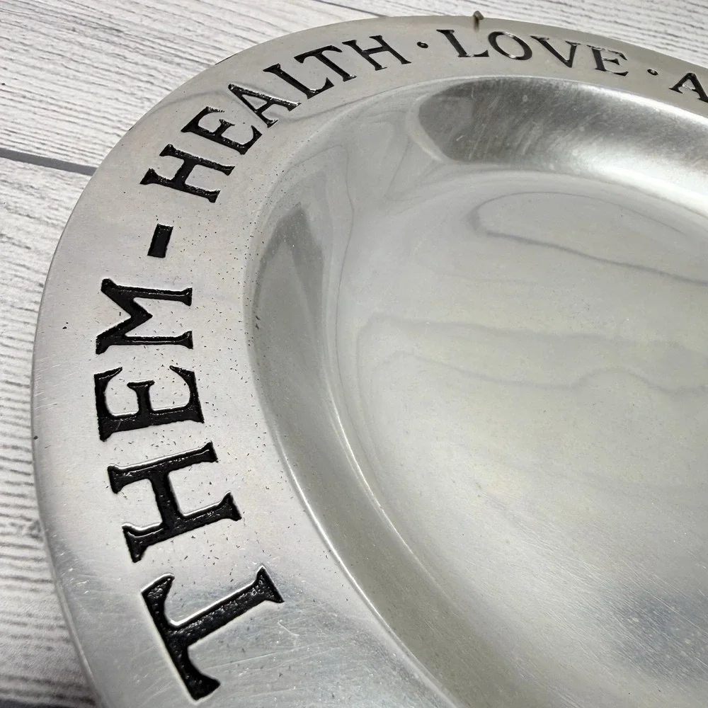 Wilton Armetale Pewter Health Love and Wealth & Time To Enjoy Them Plate Hanger