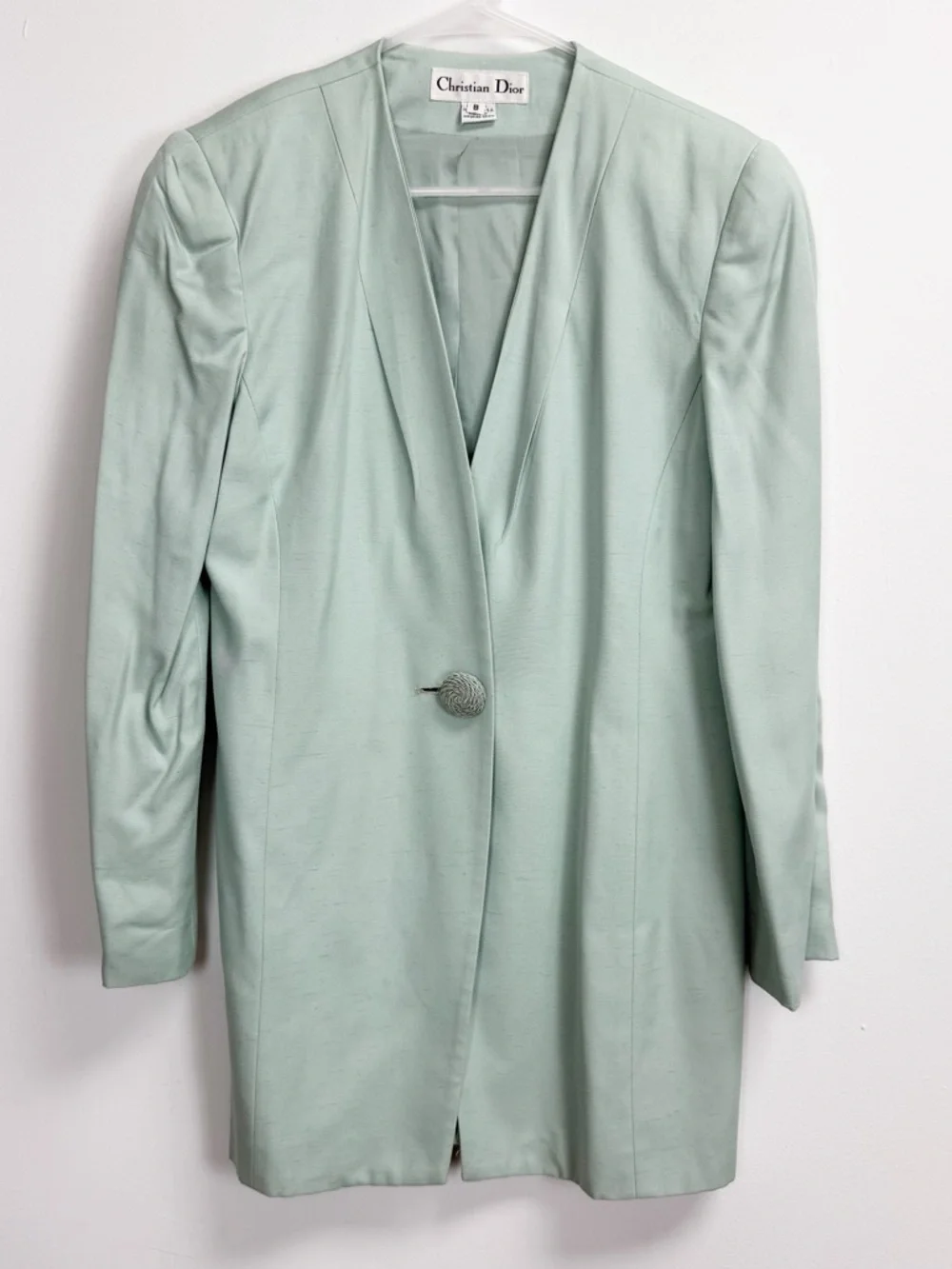 VTG Christian Dior Blazer Jacket Womens 8 Blue Green USA Made