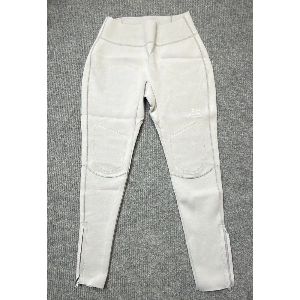 SKIMS Women Size XL Sport Swim Long Pants Chrome Gray SW-PNT-0073 NEW