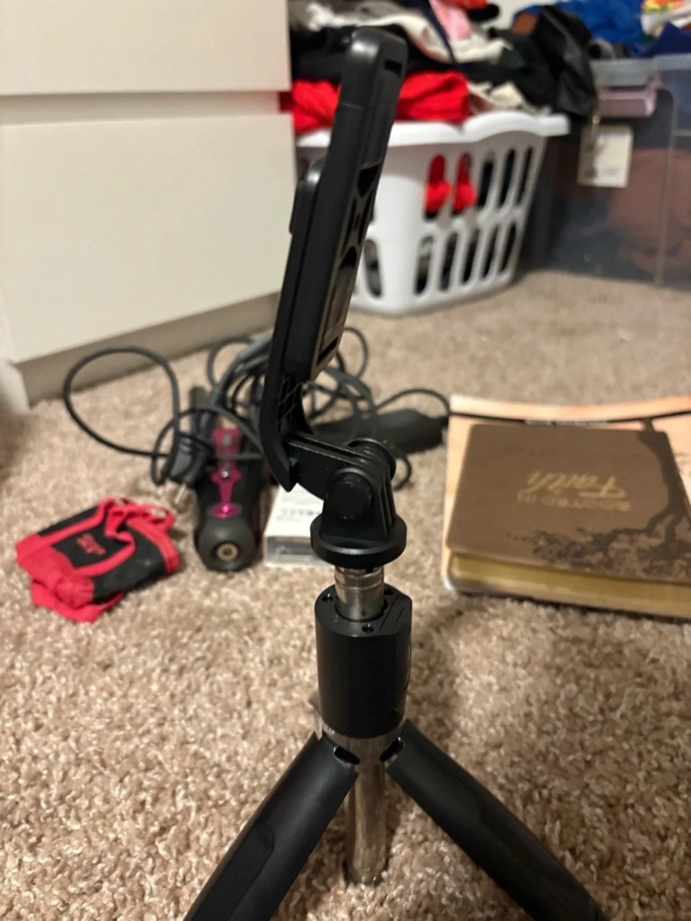 Compact Black Tripod Phone Mount