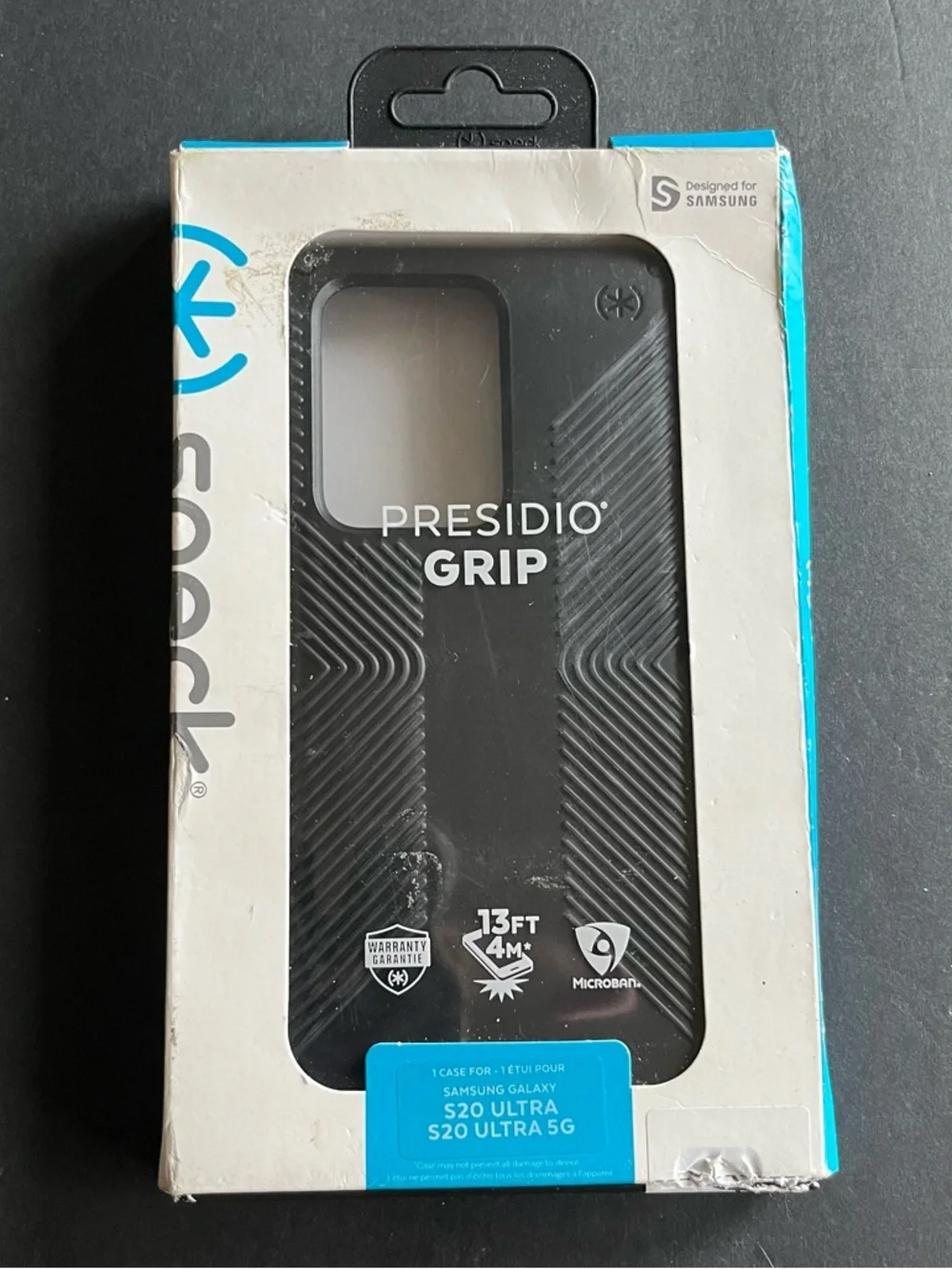 Speck Presidio Grip Cell Phone Case For Samsung Galaxy S20 Ultra 5G Black Open
