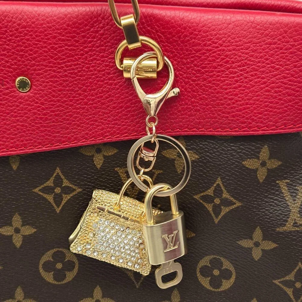 Louis Vuitton Gold Lock 🔒 Authentic LV Key + Unbranded Bag Charm