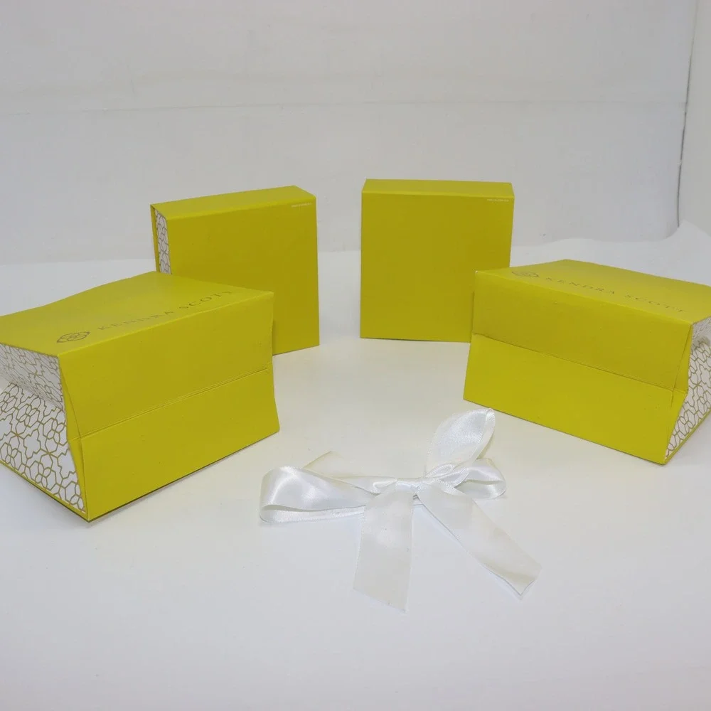 Kendra Scott Jewelry Gift Packaging Set Yellow Womens Boxes Bags Ribbon