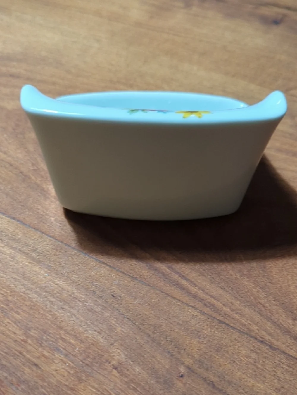 Vintage Porcelain Soap Dish - White with Floral Accent