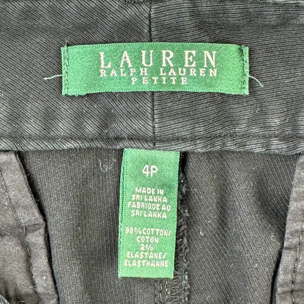 Lauren Ralph Lauren Black Zip Front Pocket Skinny Pointe Pants Size 4 Petite