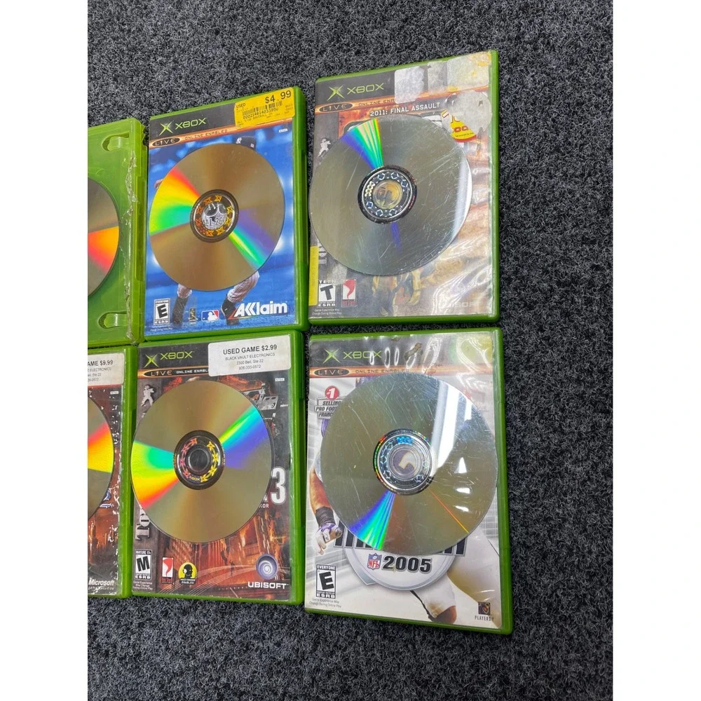 Original Xbox Game Lot Halo 2 Marvel Ultimate Alliance Rainbow Six 3 Madden 05