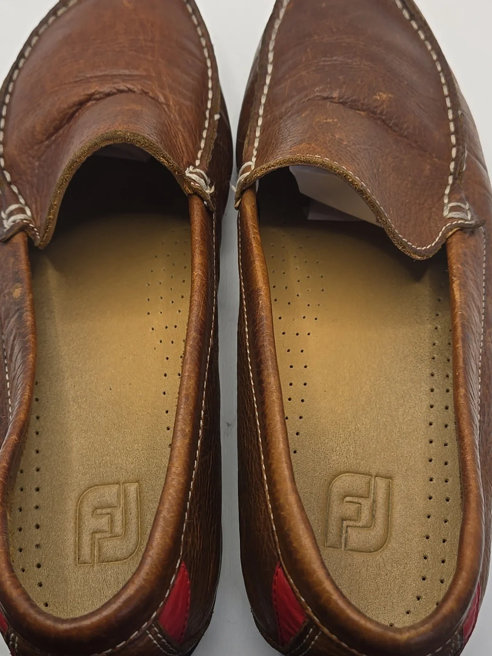 FootJoy Men's Club Casuals Brown Leather Slip-On Loafers Sz 10 Drivng Shoes Boho