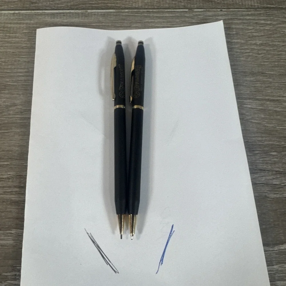 Vintage Used Spalding Golf Quill Pen & Mechanical Pencil Set Advertising