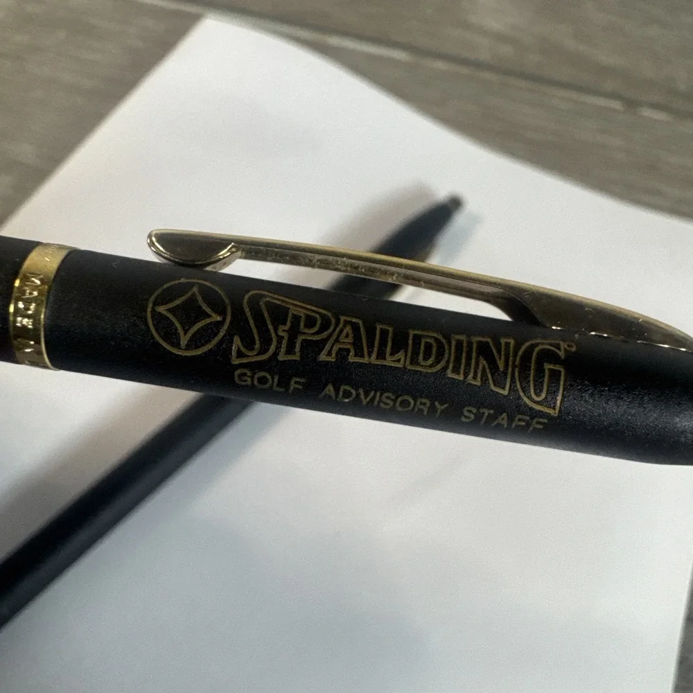Vintage Used Spalding Golf Quill Pen & Mechanical Pencil Set Advertising