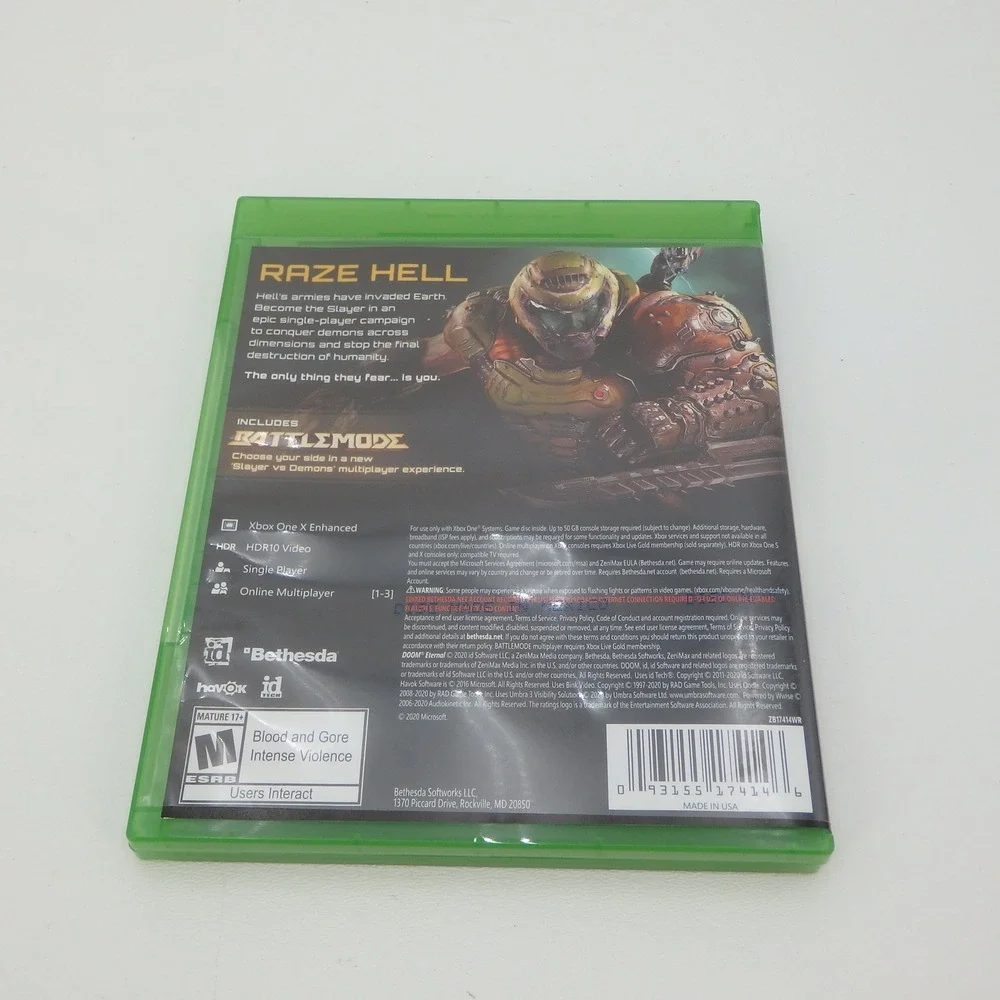 Doom Eternal Microsoft Xbox One 2020 Bethesda id Software FPS Video Game