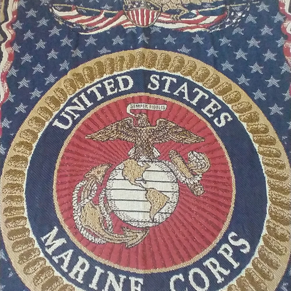 Simply Home Tapestry Throw U.S. Marine Triple Layer Blanket 45