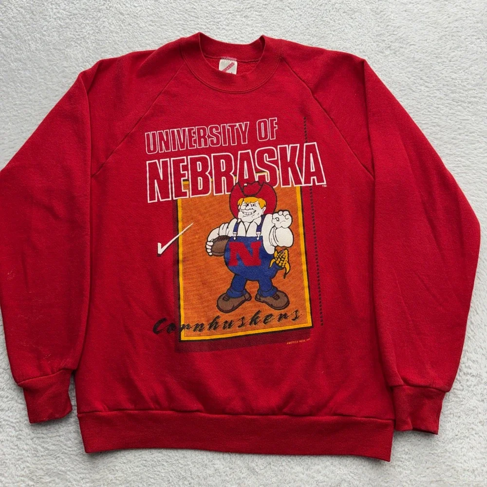 Vintage Jerzees University of Nebraska Cornhuskers Red Graphic Sweatshirt Large