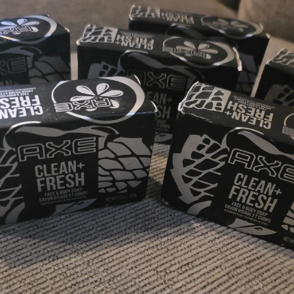 AXE Clean & Fresh Face And Body Soap, Six Bars, 3.5oz. Each, All New